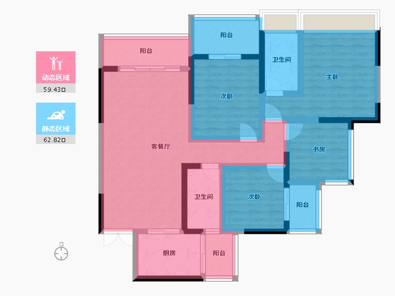 贵州省-黔西南布依族苗族自治州-富康国际生态城-104.00-户型库-动静分区