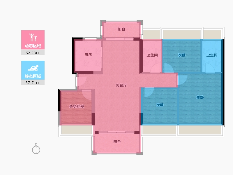 广东省-惠州市-碧桂园南站新城-95.00-户型库-动静分区