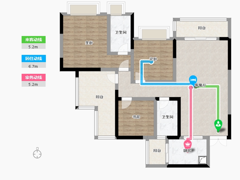 贵州省-黔西南布依族苗族自治州-富康国际生态城-104.00-户型库-动静线