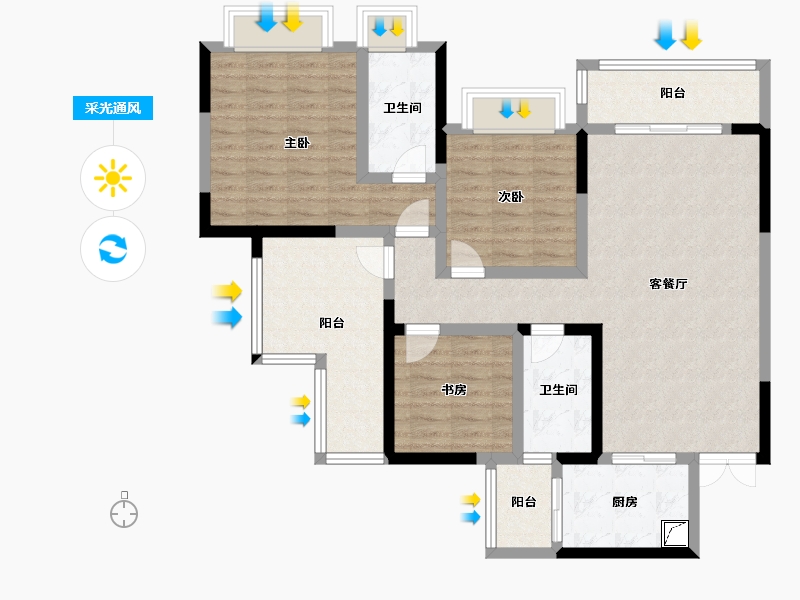 贵州省-黔西南布依族苗族自治州-富康国际生态城-104.00-户型库-采光通风