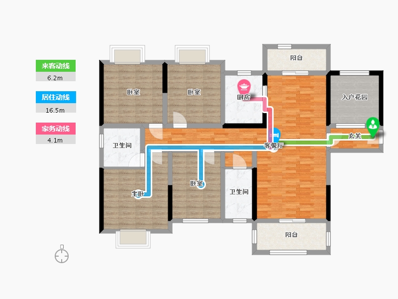 广西壮族自治区-贺州市-钟山公园世家-114.84-户型库-动静线