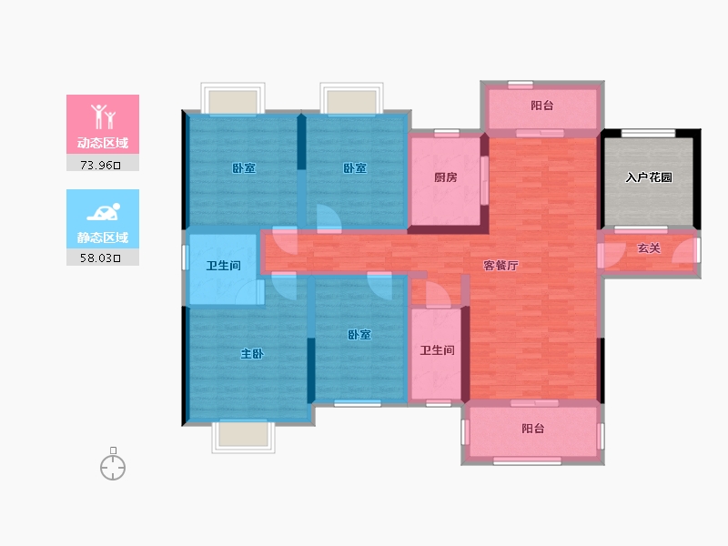 广西壮族自治区-贺州市-钟山公园世家-114.84-户型库-动静分区