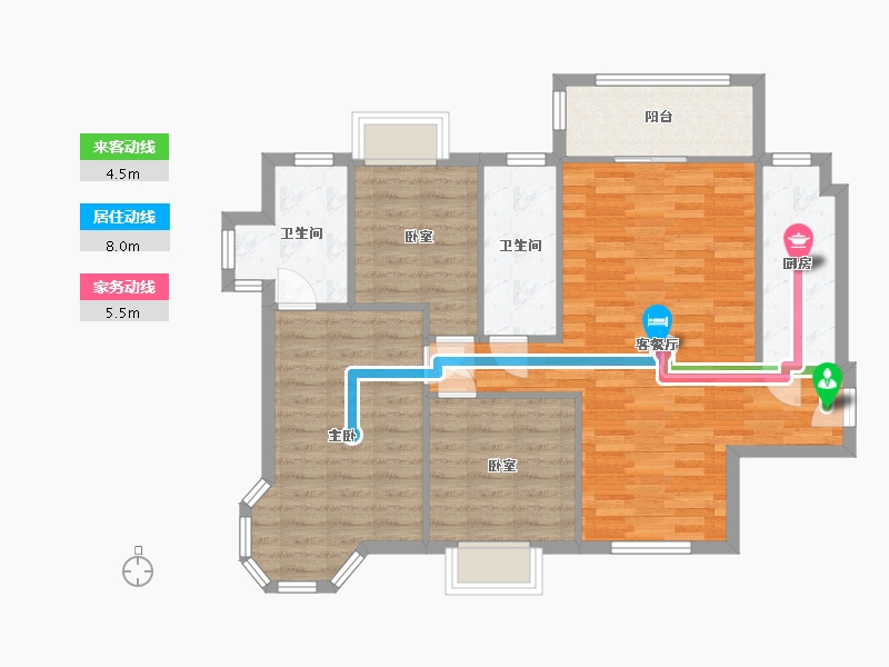 湖北省-武汉市-保利花园-100.39-户型库-动静线