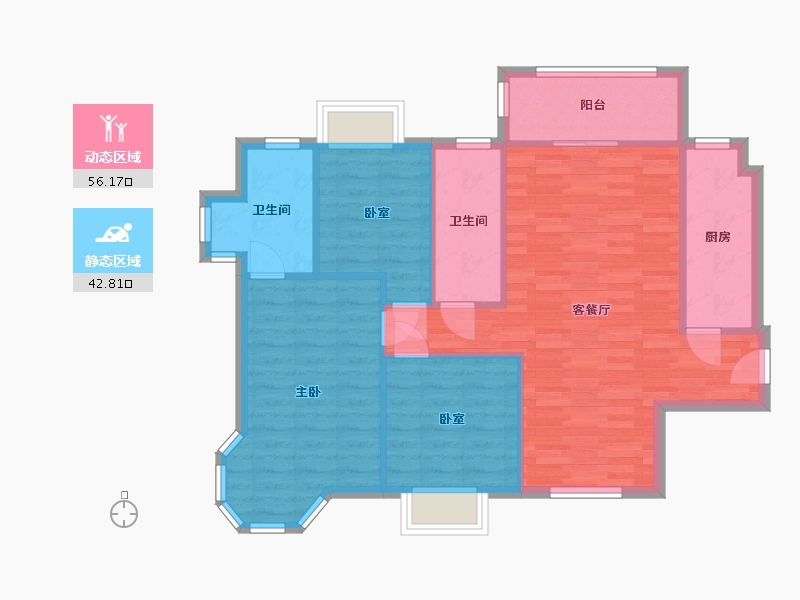 湖北省-武汉市-保利花园-100.39-户型库-动静分区