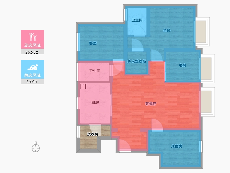 北京-北京市-都会湾-128.00-户型库-动静分区