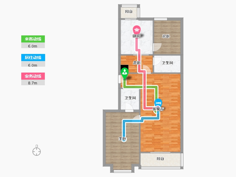 北京-北京市-西上园-一区-84.00-户型库-动静线