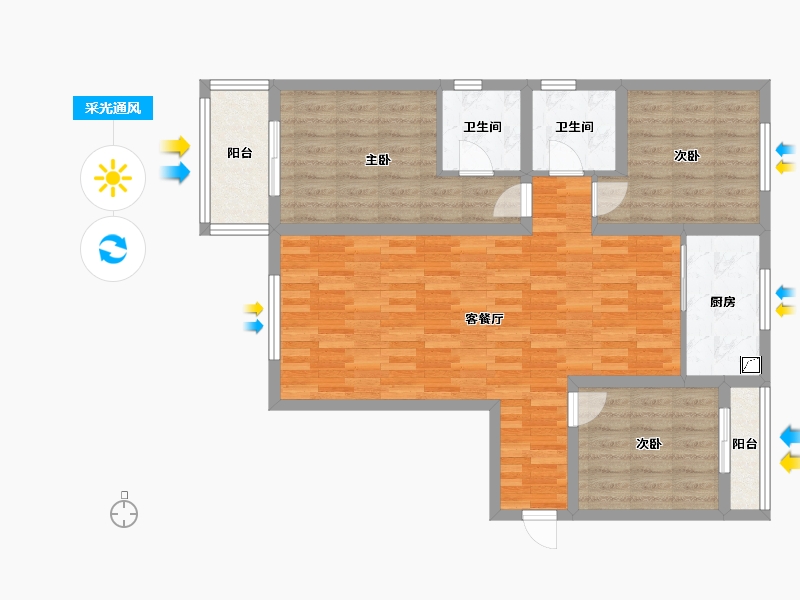 山西省-晋中市-德元府-104.00-户型库-采光通风