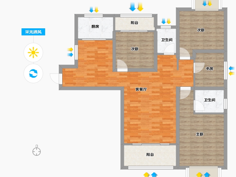 福建省-漳州市-海西如意城-117.80-户型库-采光通风