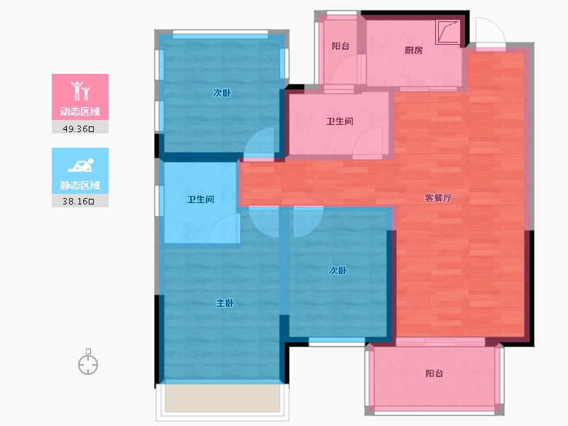 广西壮族自治区-南宁市-檀府印象-80.00-户型库-动静分区