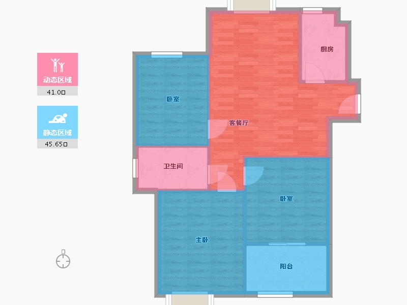 江苏省-苏州市-锦华星光苑-80.00-户型库-动静分区