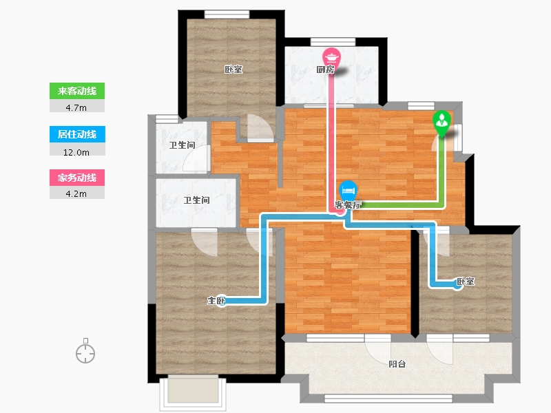 山东省-青岛市-蔚蓝创新天地-80.00-户型库-动静线