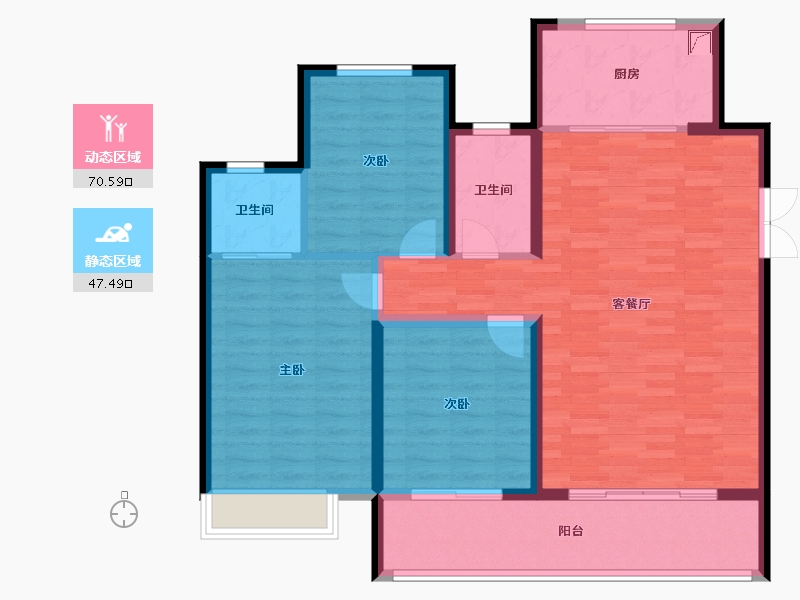 河南省-洛阳市-东方今典 东方府-106.96-户型库-动静分区