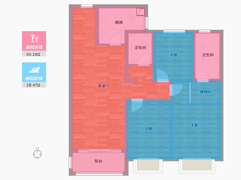 山西省-晋中市-印象小镇-90.00-户型库-动静分区