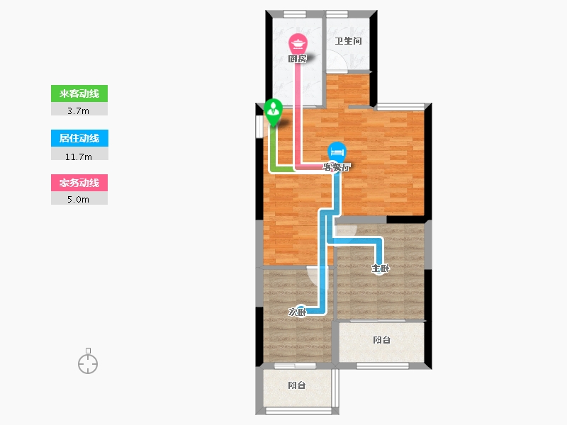 江苏省-连云港市-双池花园-73.00-户型库-动静线