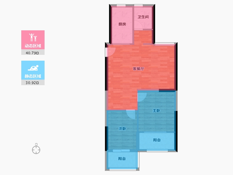 江苏省-连云港市-双池花园-73.00-户型库-动静分区