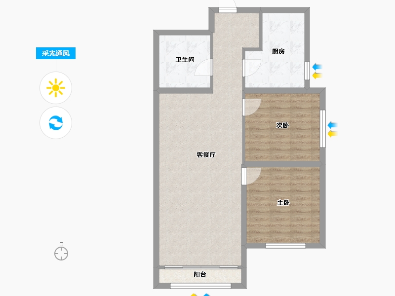 北京-北京市-看丹回迁房-77.50-户型库-采光通风