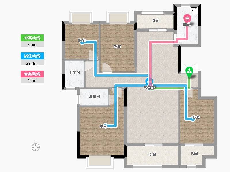 湖北省-襄阳市-国投华电蔚蓝海岸-122.00-户型库-动静线