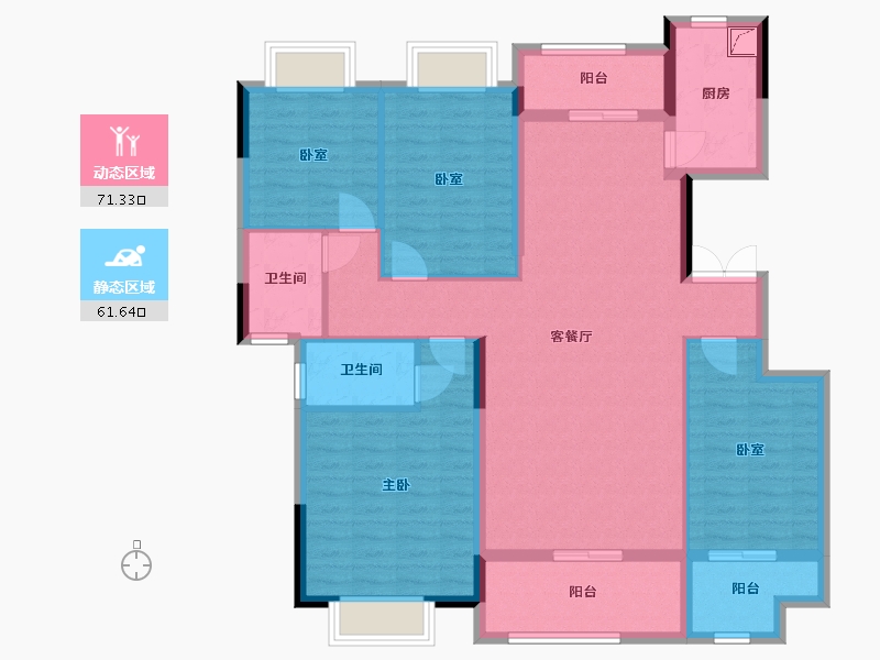 湖北省-襄阳市-国投华电蔚蓝海岸-122.00-户型库-动静分区