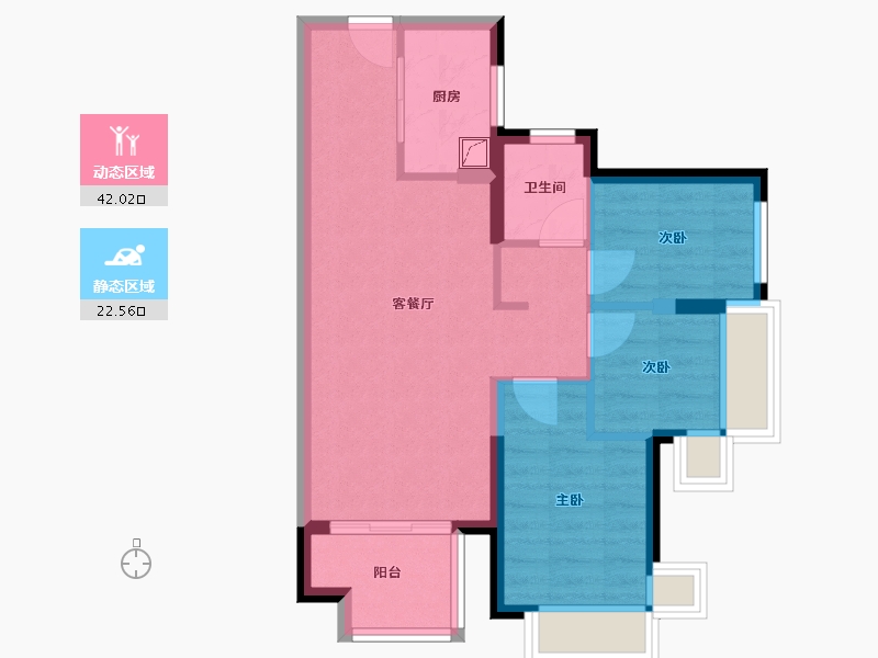 广东省-东莞市-滨江苑-62.20-户型库-动静分区