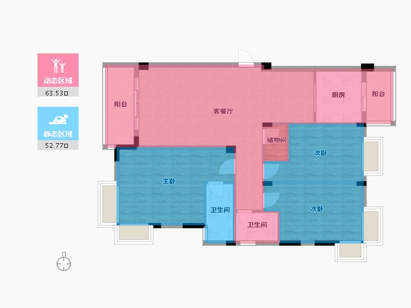 湖北省-武汉市-常青花园-110.00-户型库-动静分区