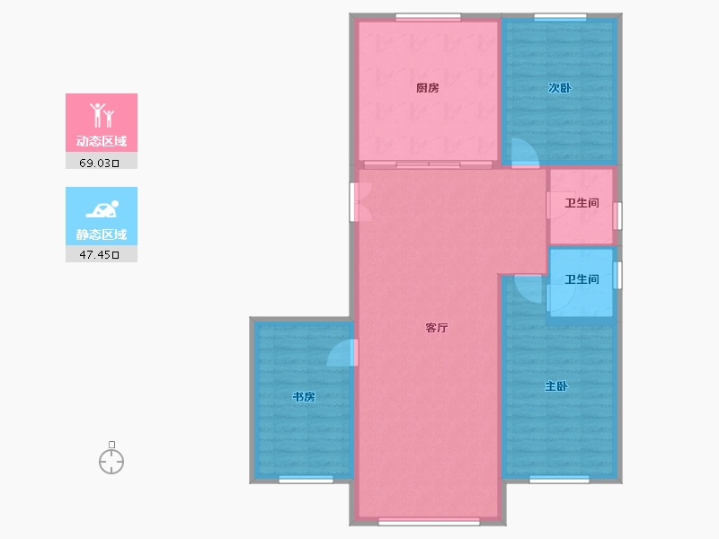 辽宁省-锦州市-城市之光-130.00-户型库-动静分区