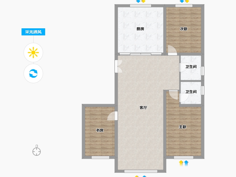 辽宁省-锦州市-城市之光-130.00-户型库-采光通风