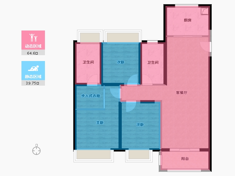 海南省-海口市-宝龙城-92.39-户型库-动静分区