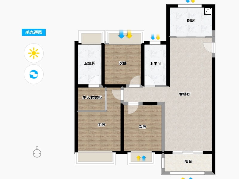 海南省-海口市-宝龙城-92.39-户型库-采光通风