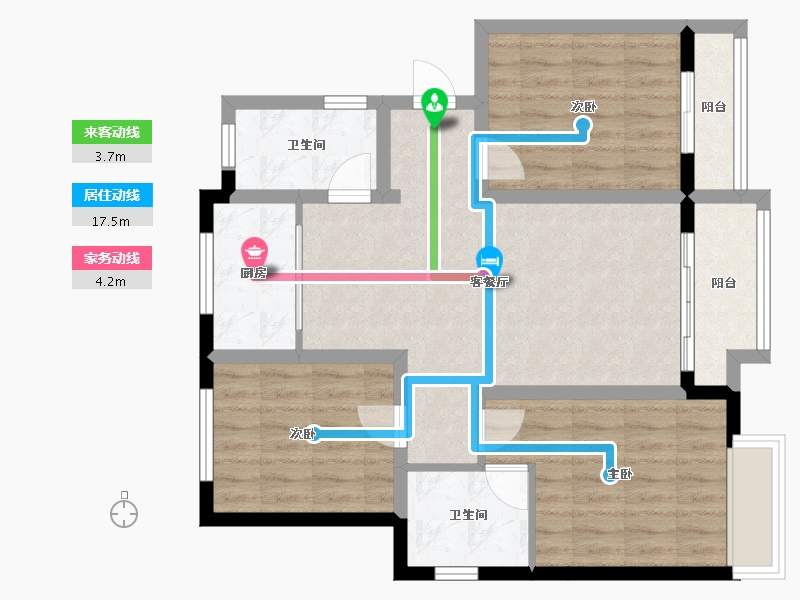 河北省-石家庄市-清河湾东区-90.00-户型库-动静线