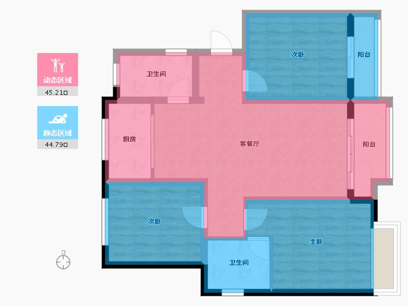 河北省-石家庄市-清河湾东区-90.00-户型库-动静分区