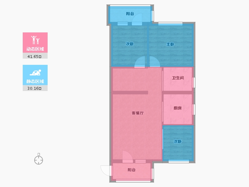 北京-北京市-嘉园一里-65.00-户型库-动静分区