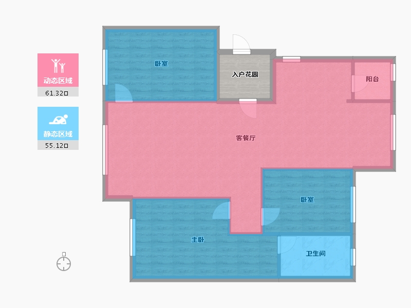 辽宁省-朝阳市-世纪城三期(翡翠一家)-120.00-户型库-动静分区