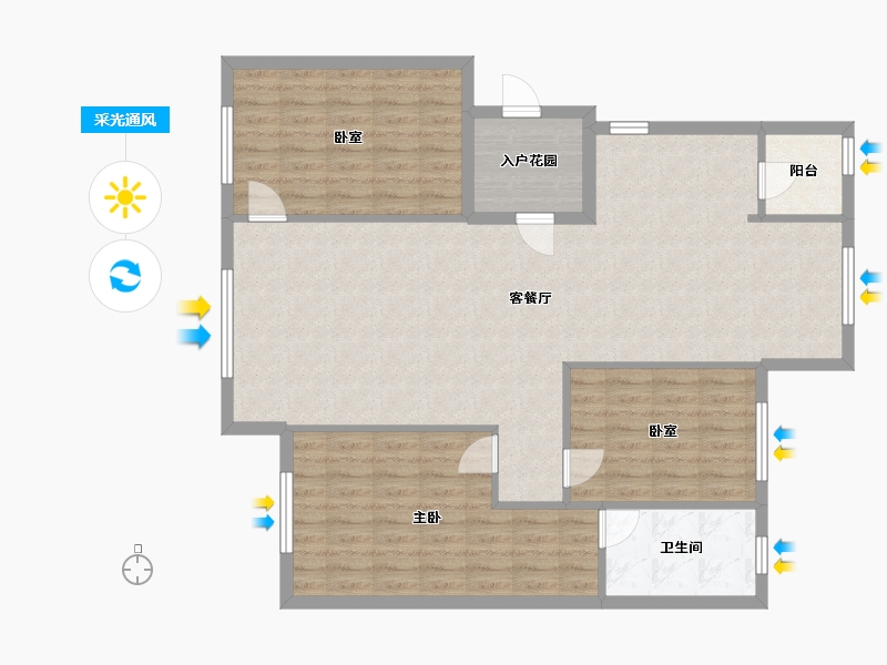 辽宁省-朝阳市-世纪城三期(翡翠一家)-120.00-户型库-采光通风