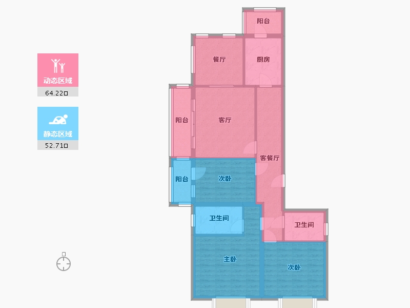 北京-北京市-加州水郡西区-115.25-户型库-动静分区