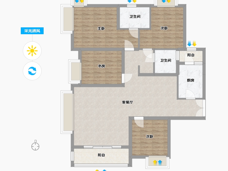 四川省-成都市-天府公园未来城-121.01-户型库-采光通风