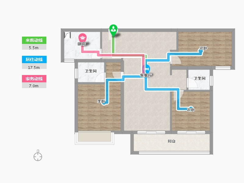 河南省-濮阳市-建业璞园-90.00-户型库-动静线