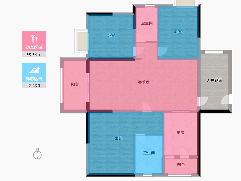 广东省-江门市-越秀星汇名庭-101.00-户型库-动静分区