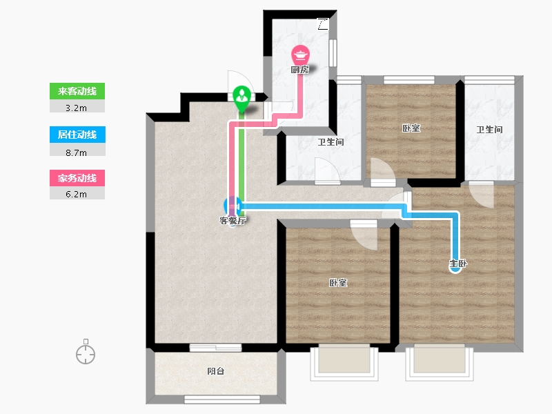 山西省-运城市-五洲芳华-90.47-户型库-动静线