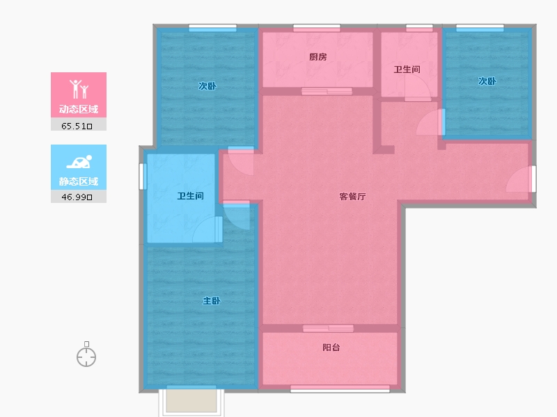 陕西省-宝鸡市-恒源华府-100.00-户型库-动静分区