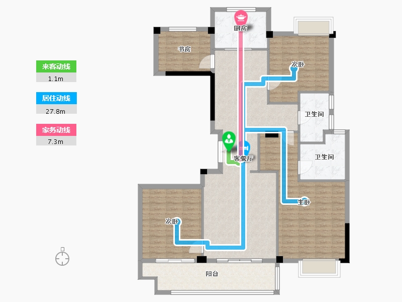 浙江省-嘉兴市-海州名苑-127.00-户型库-动静线