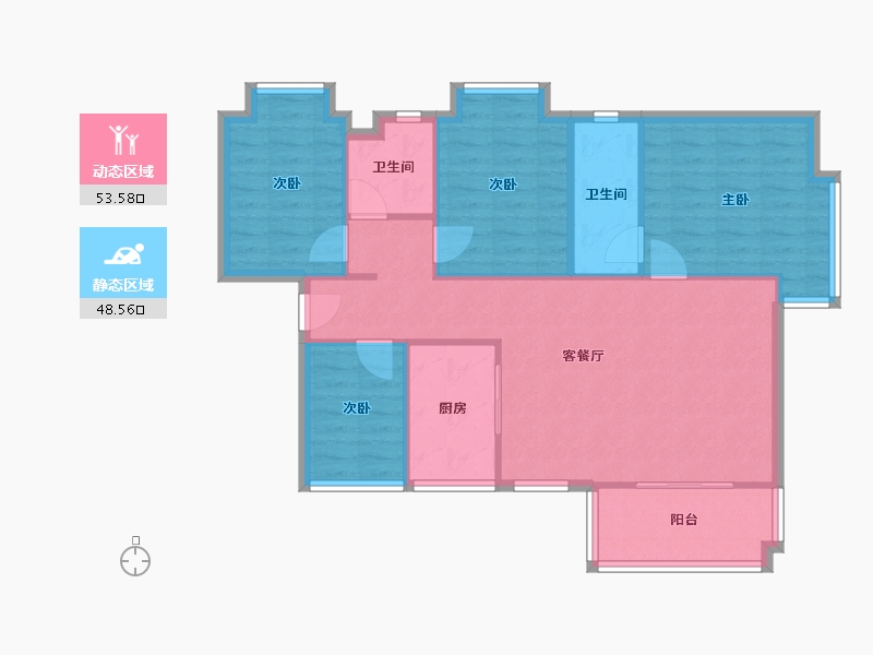 广东省-广州市-广州融创雪域澜庭A3区-114.00-户型库-动静分区