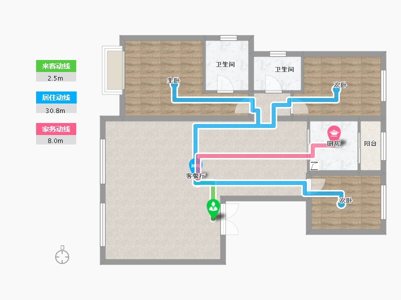 内蒙古自治区-鄂尔多斯市-文澜学府-130.00-户型库-动静线