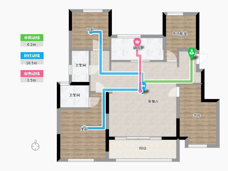 浙江省-宁波市-海潮映月-130.00-户型库-动静线