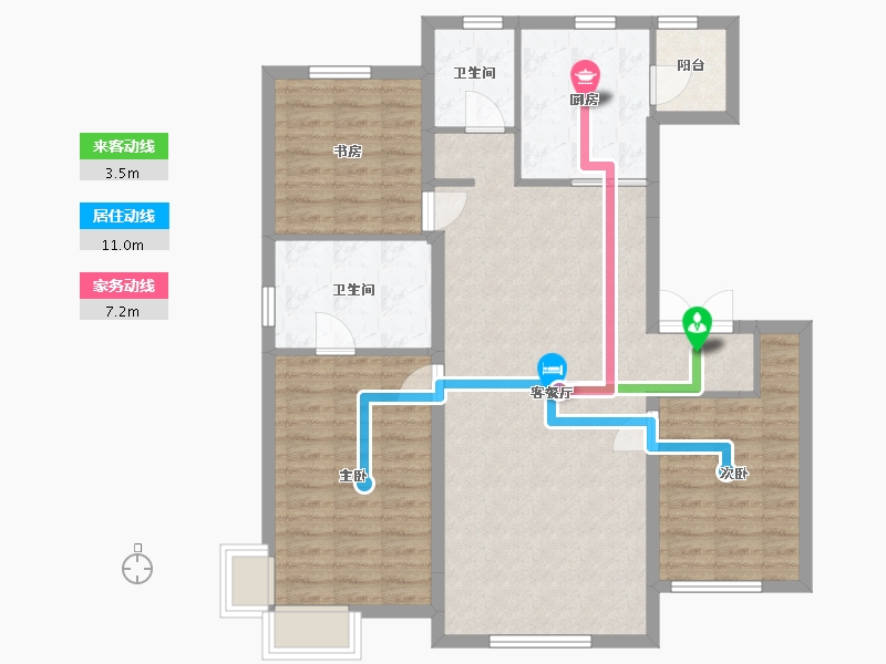 辽宁省-锦州市-西湖·香溢府-100.00-户型库-动静线