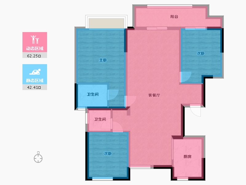 山东省-济南市-中梁云山和院-103.00-户型库-动静分区