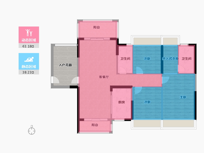 广东省-江门市-越秀星汇名庭-101.00-户型库-动静分区