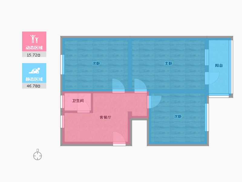 浙江省-杭州市-曙光新村-67.00-户型库-动静分区