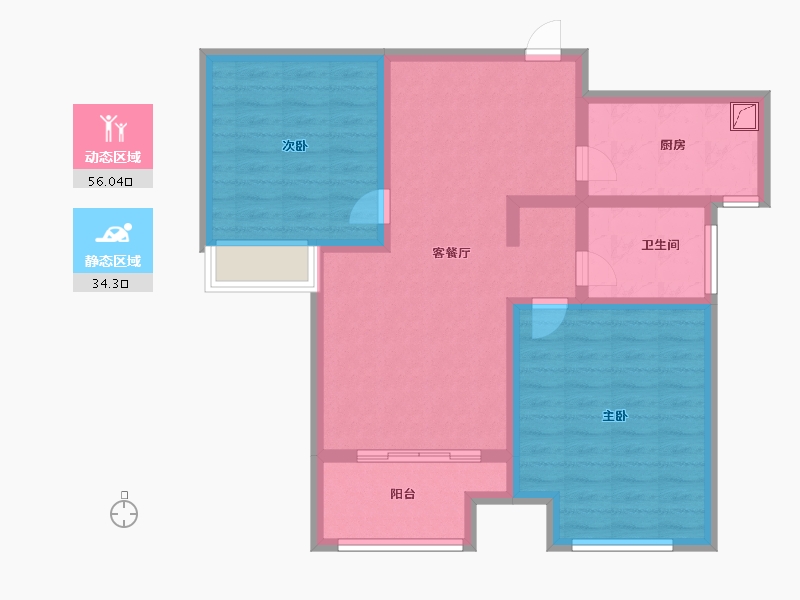 安徽省-合肥市-襄河家园-80.00-户型库-动静分区