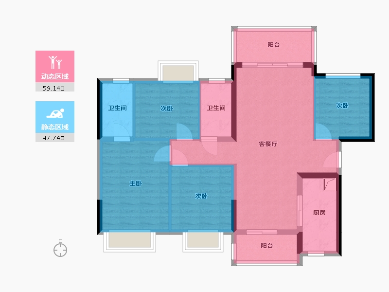 广西壮族自治区-南宁市-万象华府-100.00-户型库-动静分区