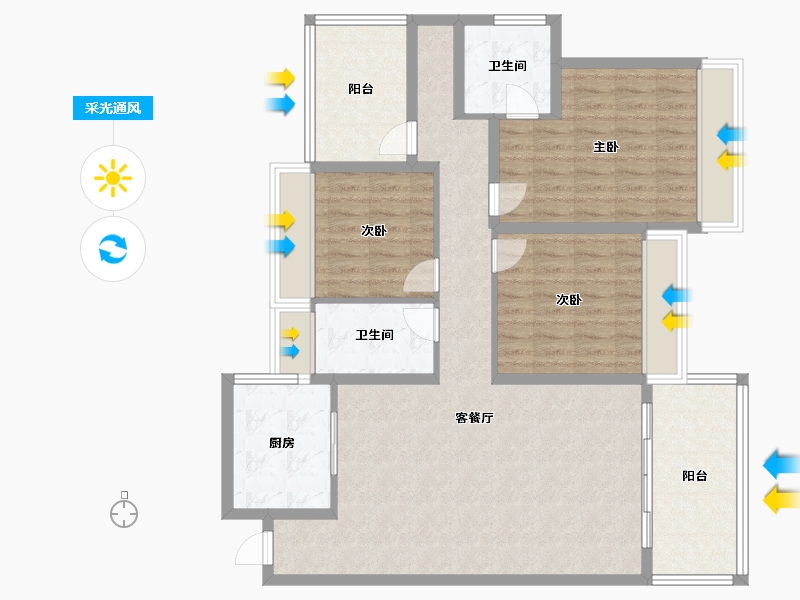 广东省-惠州市-天铭公馆-115.20-户型库-采光通风